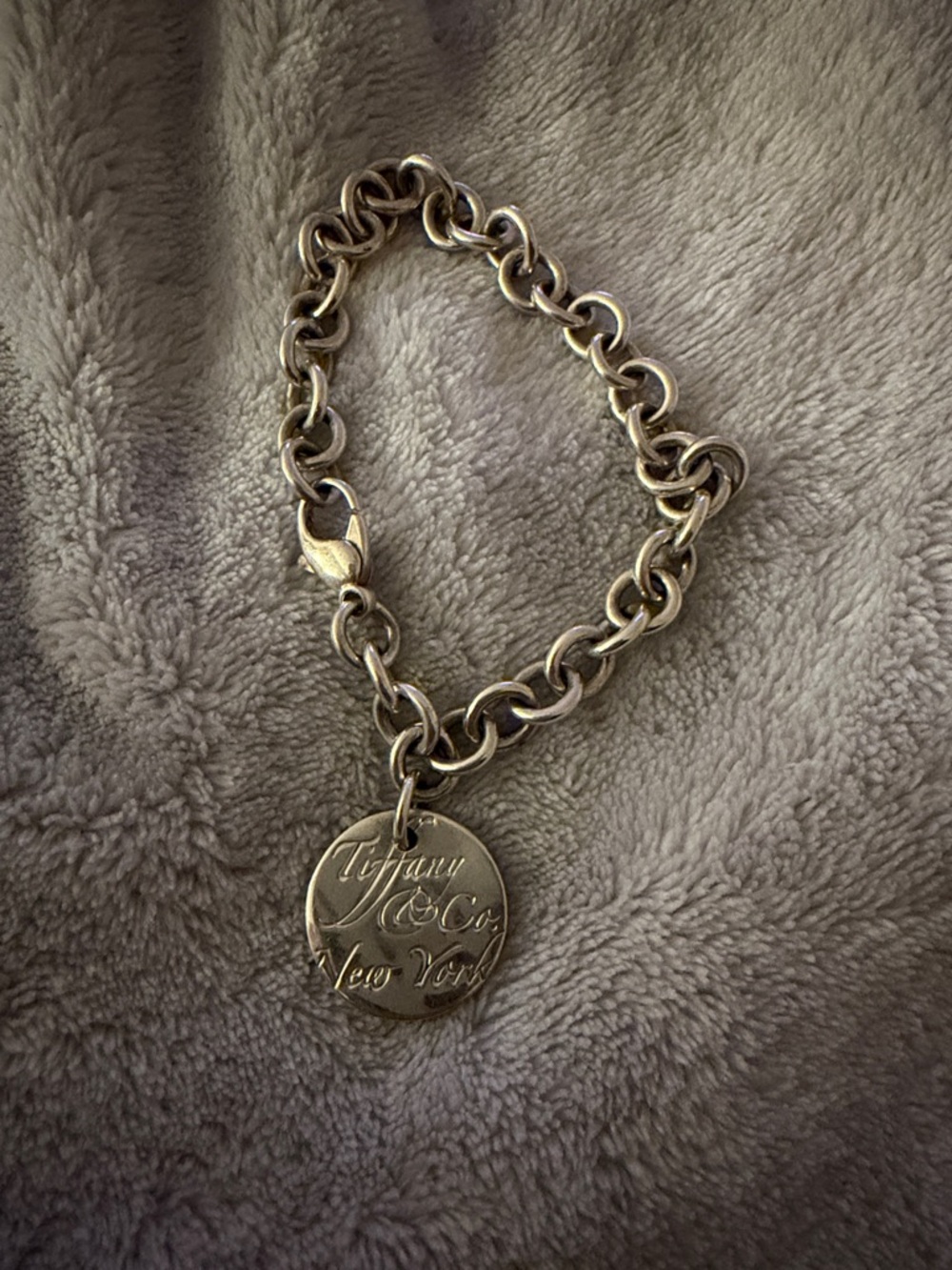 Tiffany & Co. Silver Notes  Round Tag Charm Bracelet